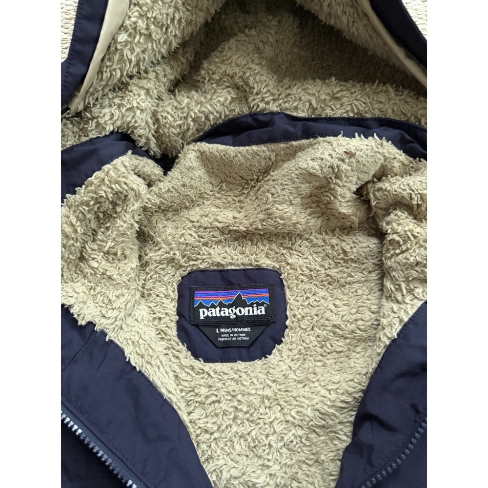 mens patagonia isthmus parka large Hoodie‎ Navy Jacket Sherpa - Picture 5 of 10